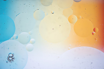 Image showing Rainbow abstract background picture made with oil, water and soap