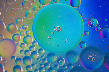 Image showing Rainbow abstract defocused background picture made with oil, water and soap