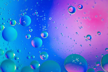 Image showing Rainbow abstract background picture made with oil, water and soap