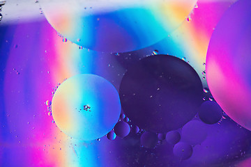 Image showing Rainbow abstract defocused background picture made with oil, water and soap