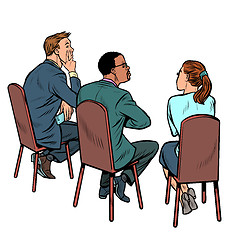 Image showing people at a business meeting. businessman and businesswoman. multi-ethnic group