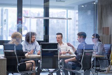 Image showing Startup Business Team At A Meeting at modern office building