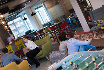 Image showing startup Office Workers Playing computer games