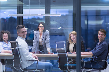 Image showing Startup Business Team At A Meeting at modern office building