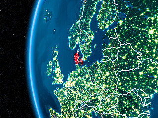 Image showing Denmark on Earth at night