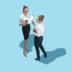 Image showing Business partners, businessmen at meeting, office background