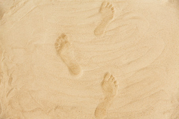 Image showing footprints in sand on summer beach