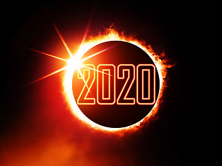 Image showing 2020 on eclipse of the Sun