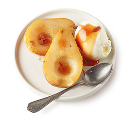 Image showing plate of caramelized pears