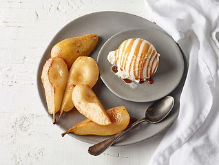 Image showing plate of caramelized pears 