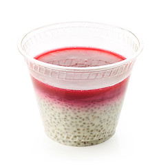 Image showing Chia pudding with rasberries