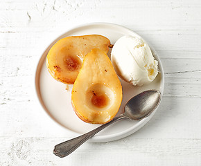 Image showing plate of caramelized pears