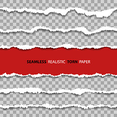 Image showing Set Seamless damaged borders on Paper