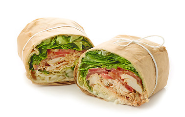 Image showing chicken wrap sandwich