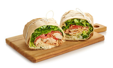 Image showing chicken wrap sandwich