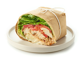 Image showing chicken wrap sandwich