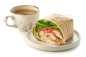 Image showing chicken wrap sandwich