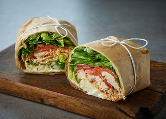 Image showing chicken wrap sandwich