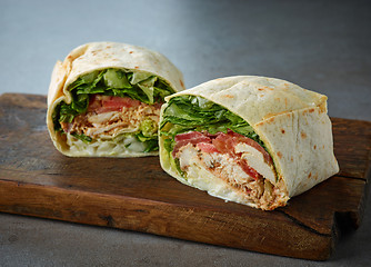 Image showing chicken wrap sandwich