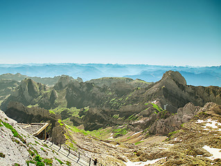 Image showing Saentis Mountain landscape, Swiss Alps