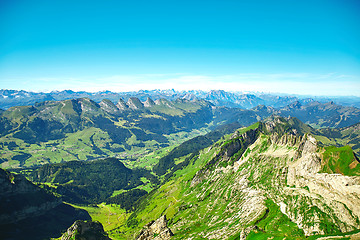 Image showing Saentis Mountain landscape, Swiss Alps