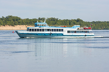 Image showing Pleasure passenger ship floating on the river