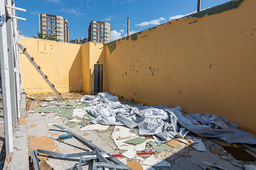 Image showing Dismantling the building, walls, lack of roof and construction debris