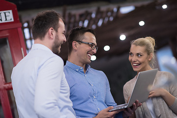 Image showing Business team Working With laptop in creative office