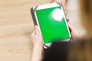 Image showing Businesswoman using tablet