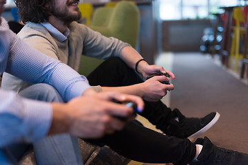 Image showing startup Office Workers Playing computer games