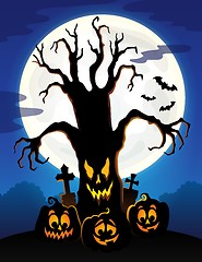 Image showing Spooky tree silhouette topic image 5