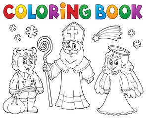 Image showing Coloring book Saint Nicholas Day theme 2