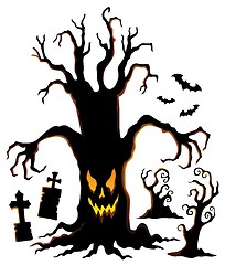 Image showing Spooky tree silhouette topic image 1