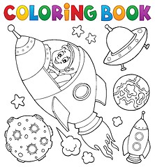 Image showing Coloring book space topic collection 1