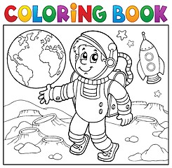 Image showing Coloring book astronaut theme 2