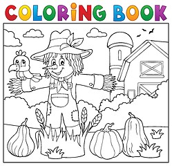 Image showing Coloring book scarecrow theme 2