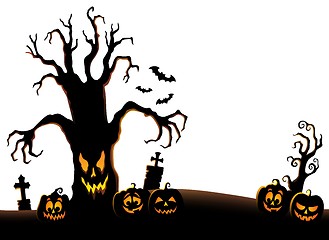 Image showing Spooky tree silhouette topic image 2