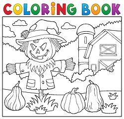 Image showing Coloring book scarecrow topic 2