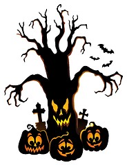 Image showing Spooky tree silhouette topic image 4