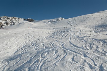 Image showing Ski Slope with Fresh Curves