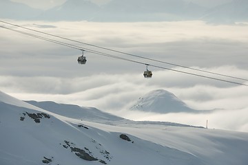 Image showing Ski resort winter landscape