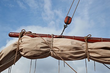 Image showing Sailing ship sail detail