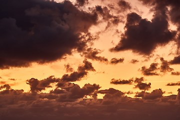 Image showing Sunset sky clouds