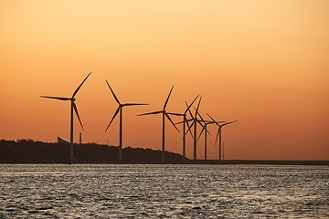 Image showing Wind power turbines