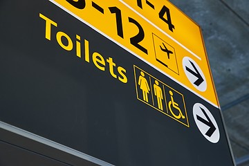 Image showing Toilet signs showing direction