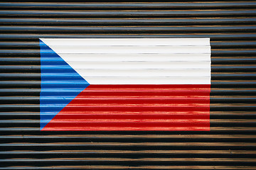 Image showing Czech Flag on a shutter