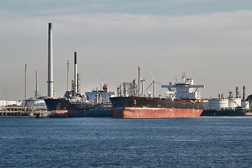 Image showing Oil Tanker in Dock