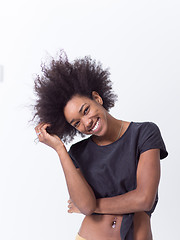 Image showing black woman isolated on a white background