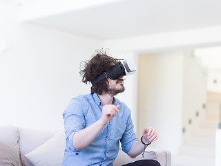 Image showing man using VR-headset glasses of virtual reality