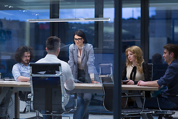 Image showing Startup Business Team At A Meeting at modern office building